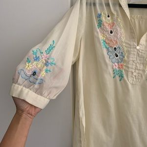 Beautiful embroidered cream colored top